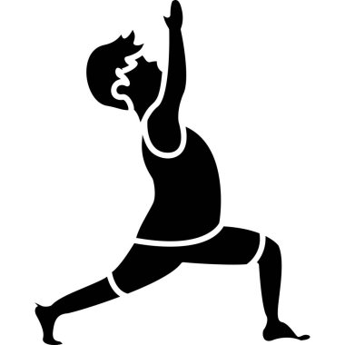 Silüet adam paspas üzerinde egzersiz yapıyor.