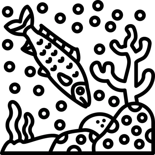 balık yemi deniz ürünleri simgesi dolgulu ana hatlarıyla