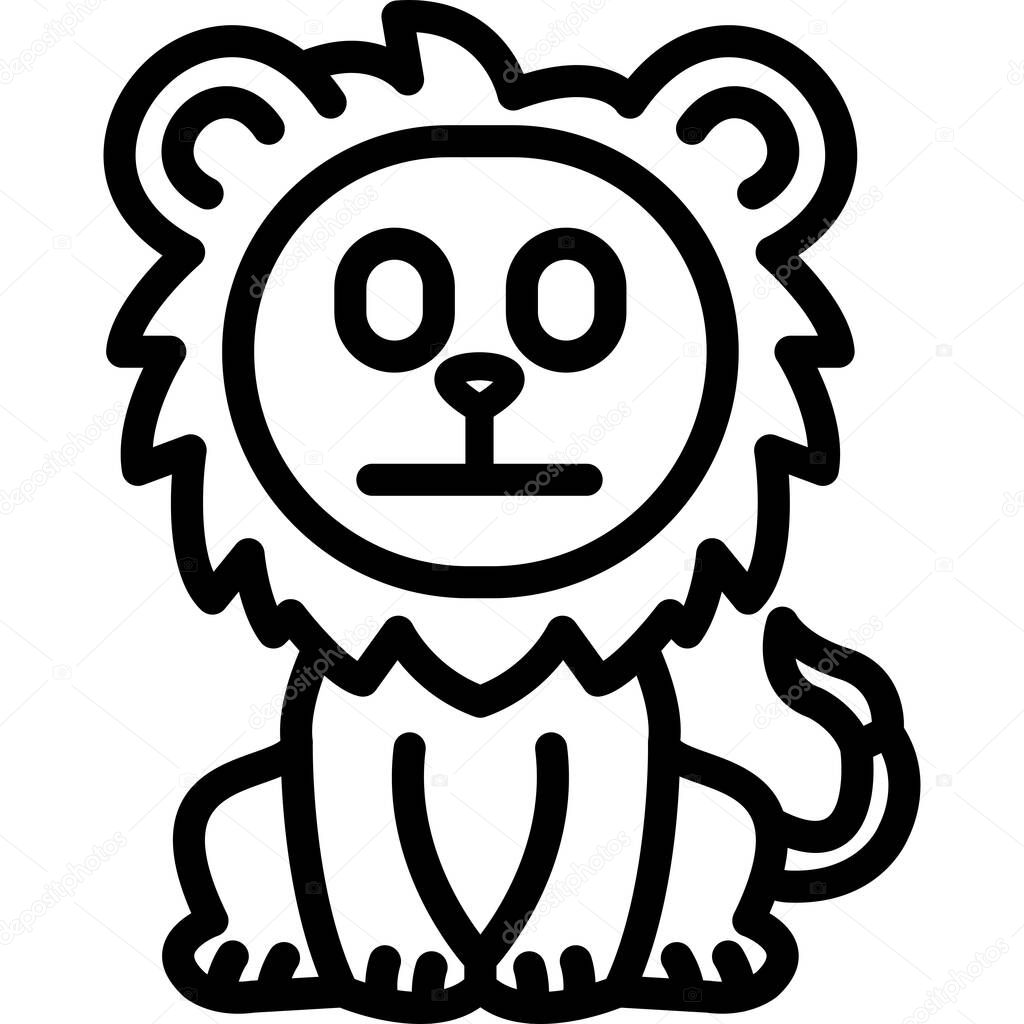 Animal lion icon. outline lion lion vector icon for web design isolated on white background
