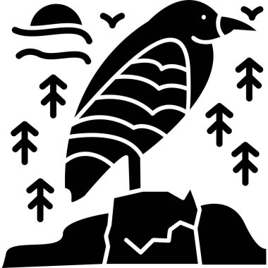 Anahat tarzında kuş vahşi hayvan simgesi