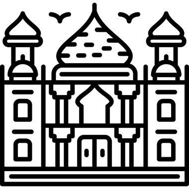 Bir bina simgesinin vektör illüstrasyonu