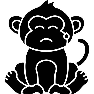 maymun hayvan simgesi taslak biçiminde