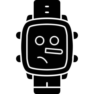 kızgın robot simgesi, vektör çizimi beyaz arkaplanda izole edildi