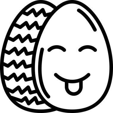 Paskalya yumurtası yüz simgesi taslak biçiminde