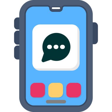 mobil sohbet ileti simgesi düz biçimli