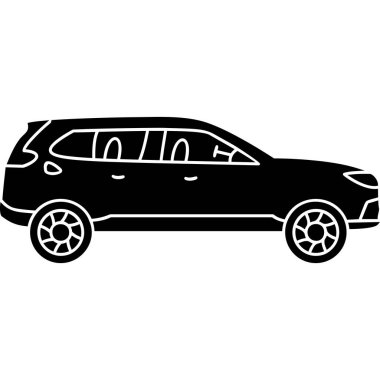 Beyaz arkaplanda araba simgesi