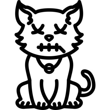 Bir kedinin çizgi çizimi