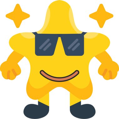 Beyaz arkaplanda sarı yıldız, illüstrasyon, vektör