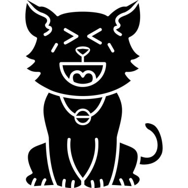 kedi simgesi, basit vektör illüstrasyonu