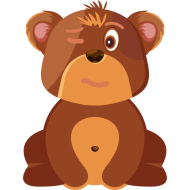 Sevimli küçük ayı, illüstrasyon, beyaz arka plan vektör.