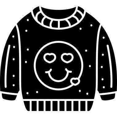 Kış süveteri ikonu. Web için kış kıyafetleri vektör simgesinin özet çizimi