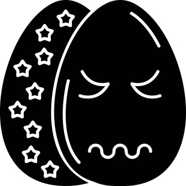 üzgün yumurta simgesi, vektör illüstrasyonu beyaz arkaplanda izole