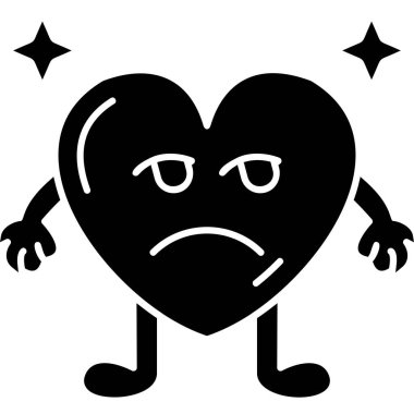 Kalbi olan üzgün adam, vektör çizimi