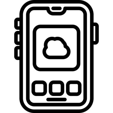 Mobil Bulut Bilgisayarı. Basit illüstrasyon