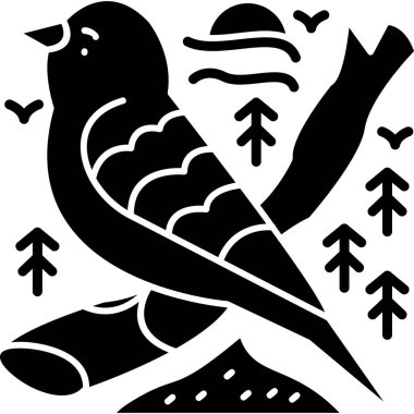 kuş simgesi vektör illüstrasyonu
