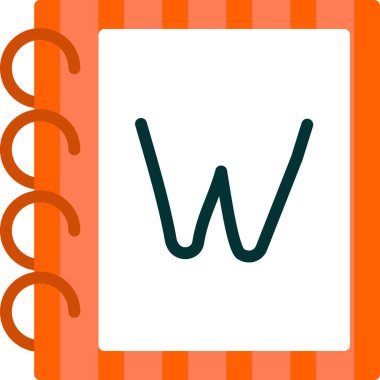 alfabe harfi w, vektör illüstrasyonu