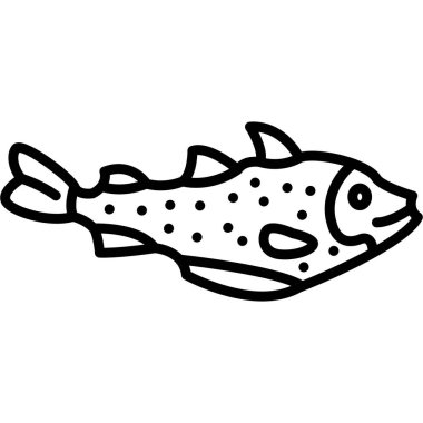 balık simgesi vektör illüstrasyonu