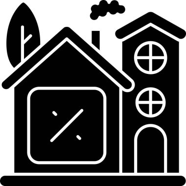 Bina. Web simgesi basit illüstrasyon