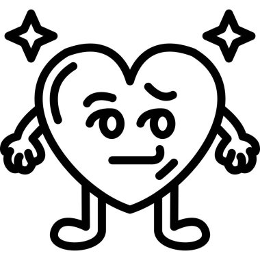 Kalp ikonu vektör illüstrasyonu