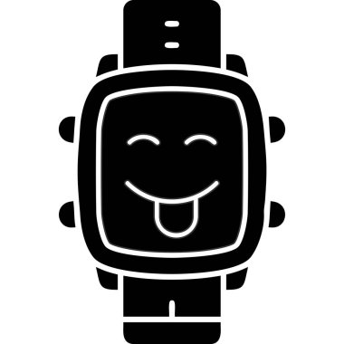 Mutlu yüz saati, vektör çizimi tasarımı