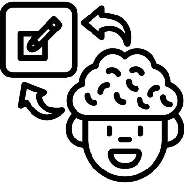 Beyin simgesi, vektör illüstrasyonu