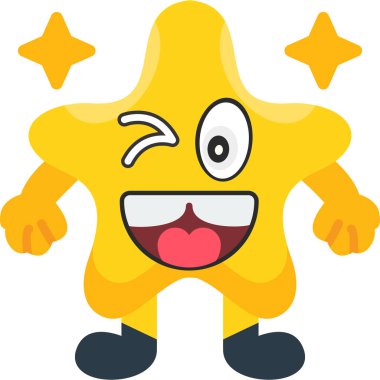 Şirin çizgi film yıldızının vektör çizimi