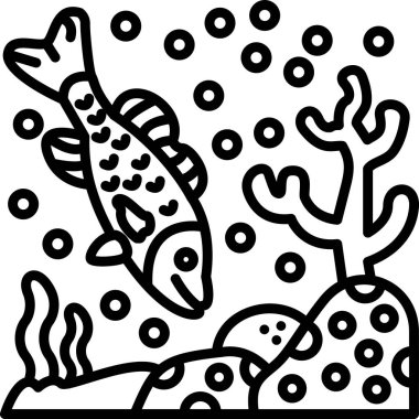 Balık. Web simgesi basit illüstrasyon