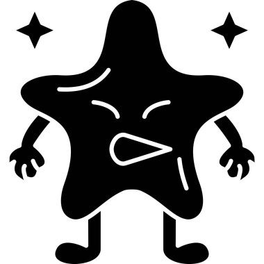 Bir yıldızlı çizgi film karakterinin vektör çizimi