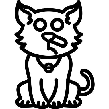 Şirin kedi suratlı çizgi filmin vektör çizimi