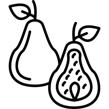 Beyaz zemin üzerinde bir armut vektör çizimi