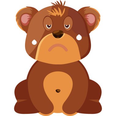 kızgın ayıcık kahverengi gözlü, vektör, illüstrasyon