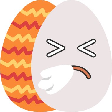 kızgın paskalya yumurtası simgesi doldurulmuş ana hatlarıyla