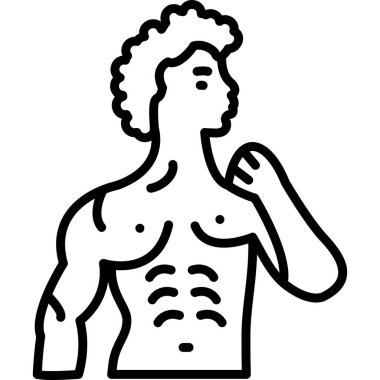 erkek vücut geliştirici simgesi, taslak biçimi