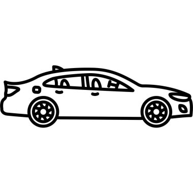 Araba simgesi. Araba vektör simgesi web için anahat çizimi