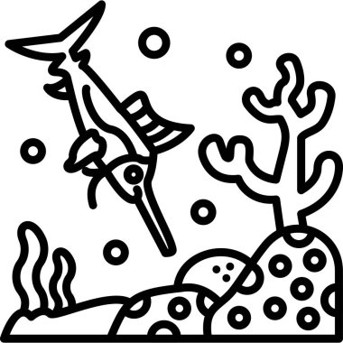 Beyaz arkaplanda su altı bitkilerinin vektör kümesi