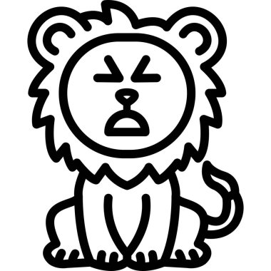 Kızgın aslan çizgi film simgesi