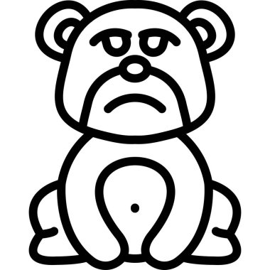 Düzenlenebilir tasarımda sevimli maymun simgesinin ana hatları