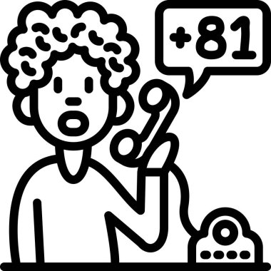 Telefon ve telefon ikonu olan çocuk. Beyaz arkaplanda izole edilmiş web tasarımı için telefon vektör simgesi ile konuşan çocuk çizgisi