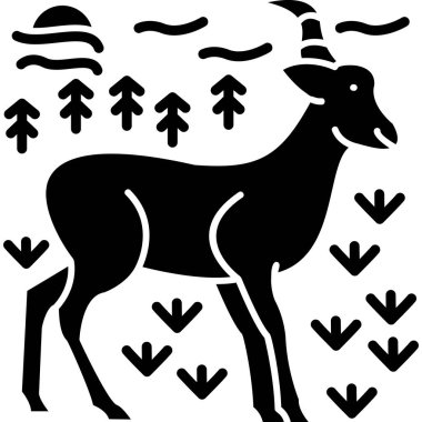 Keçi simgesi vektör illüstrasyonu