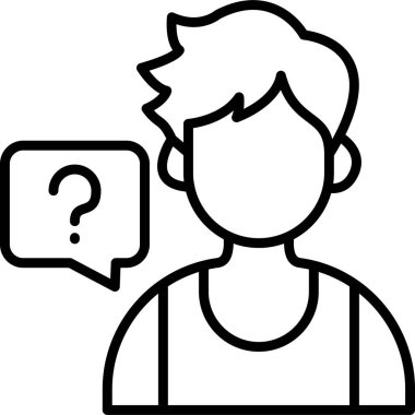 Soru işareti simgesi olan adam