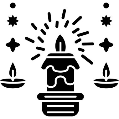 Mum diwali simgesi ana hatlar biçiminde