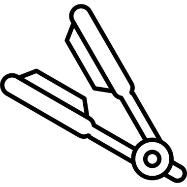 Makas vektör simgesi. biçim tasarım ana hatları sembolü, pictogram, siyah arkaplan.