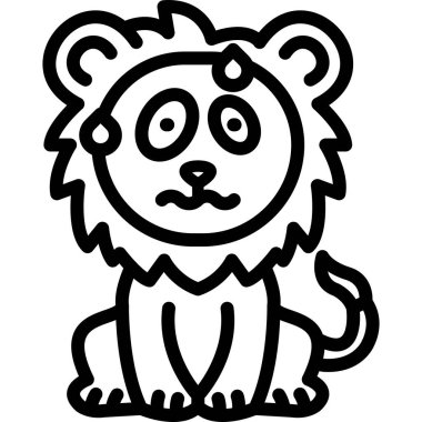 Bir aslanın çizgi çizimi