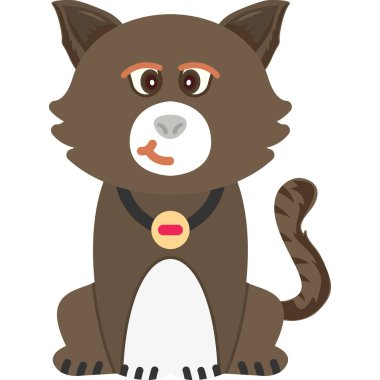 Büyük gözlü kedinin vektör çizimi.