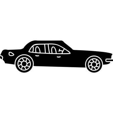 bir arabanın siyah vektör silueti