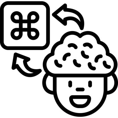 beyin veri ikonu vektör illüstrasyonu