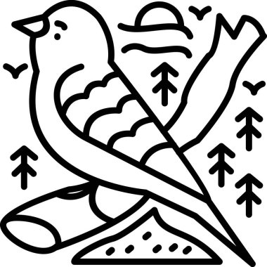 Kuş. Web simgesi basit illüstrasyon