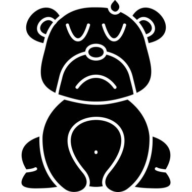 Üzgün ifadeli şirin küçük ayının vektör çizimi