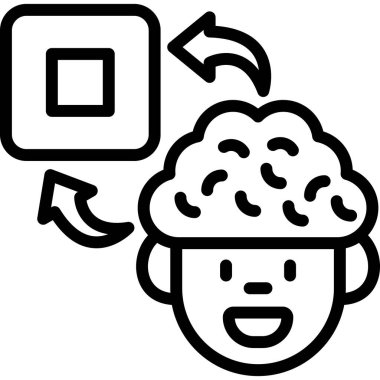 Beyin. Web simgesi basit illüstrasyon