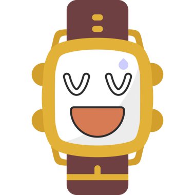 Bir robotun düz simge tasarımı. Robotun vektör illüstrasyonu